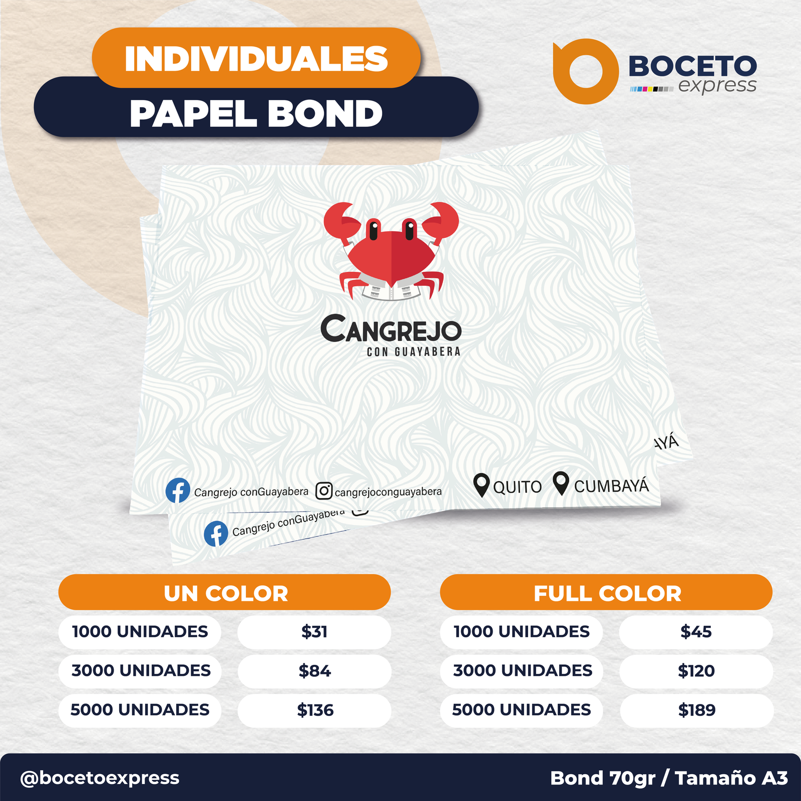 Individuales de Papel Bond